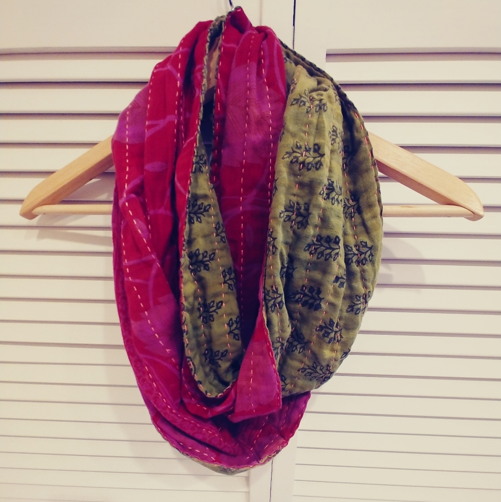 Infinity Scarf pink & green